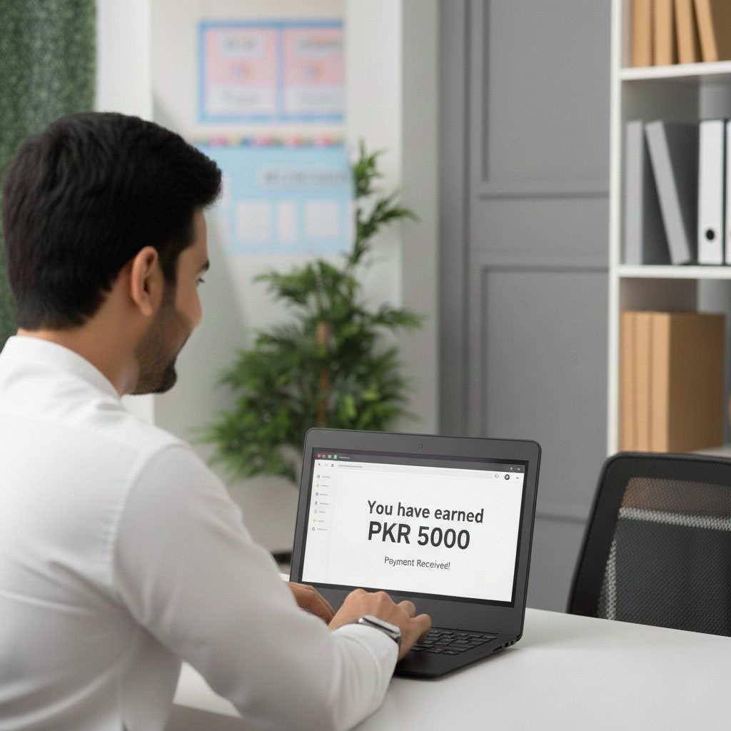 Teacher viewing earnings dashboard